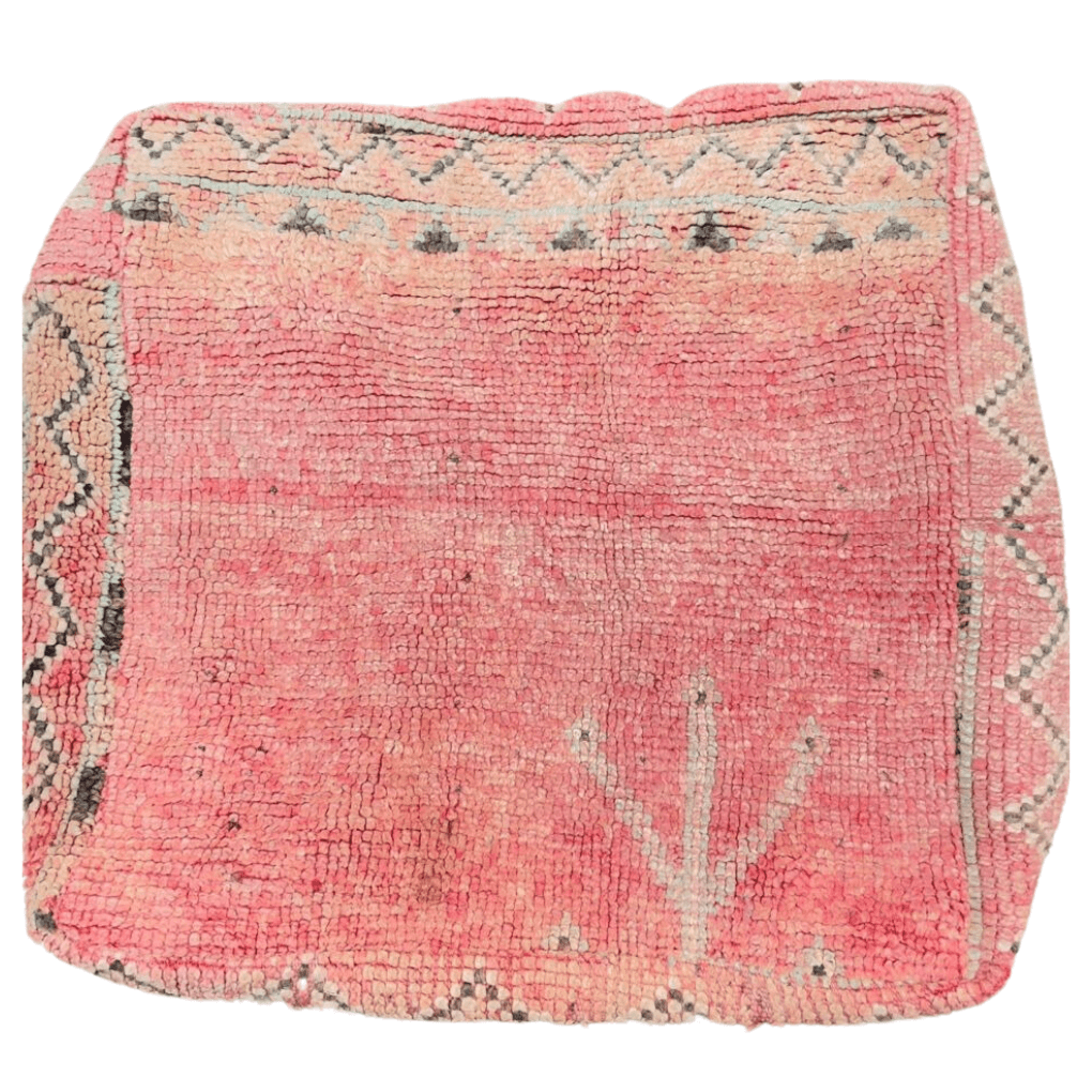 Marokkanischer Pouf in Pastellrosa