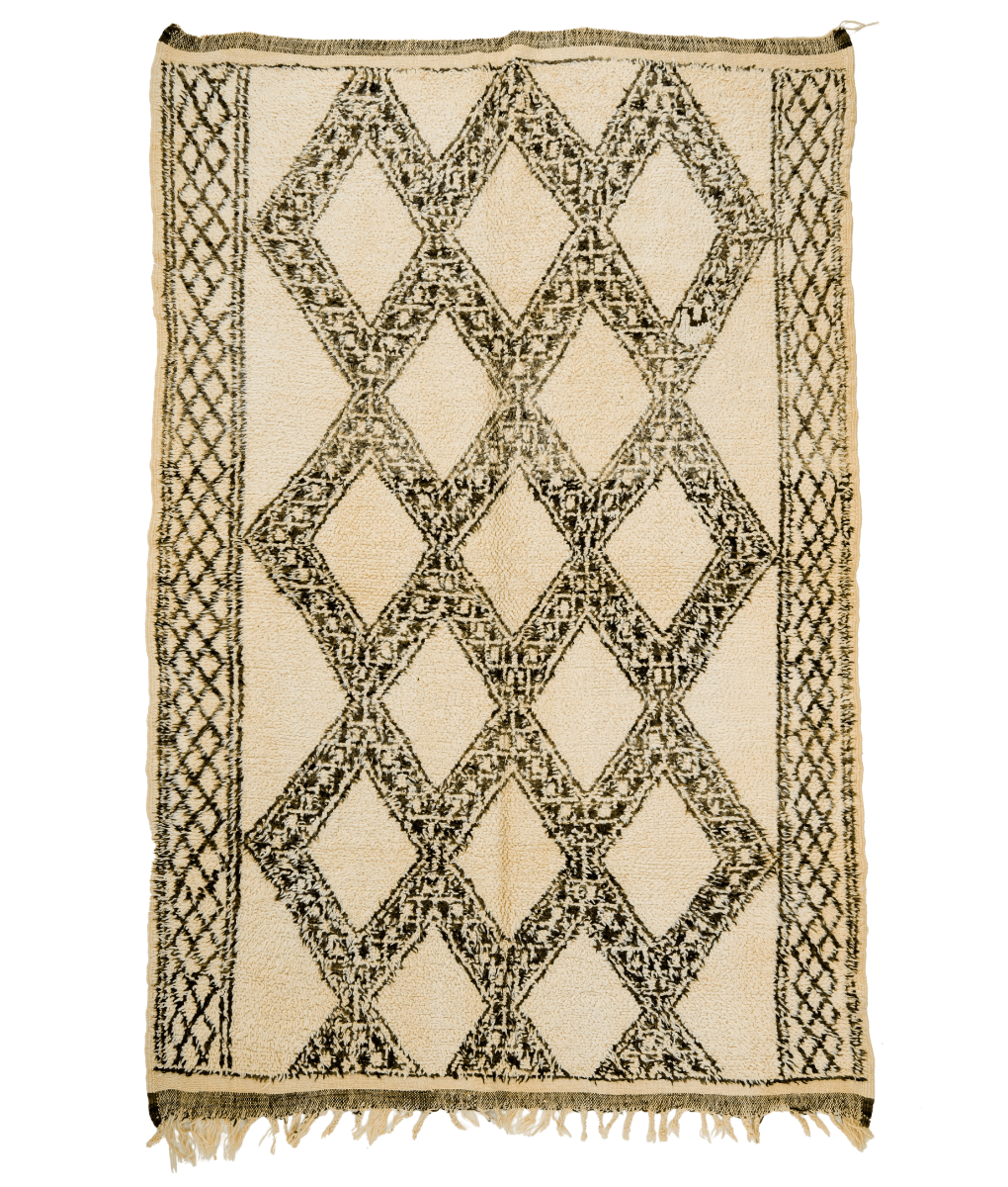 Marokkanischer Teppich in Schwarz-Weiß, Große 182x275cm