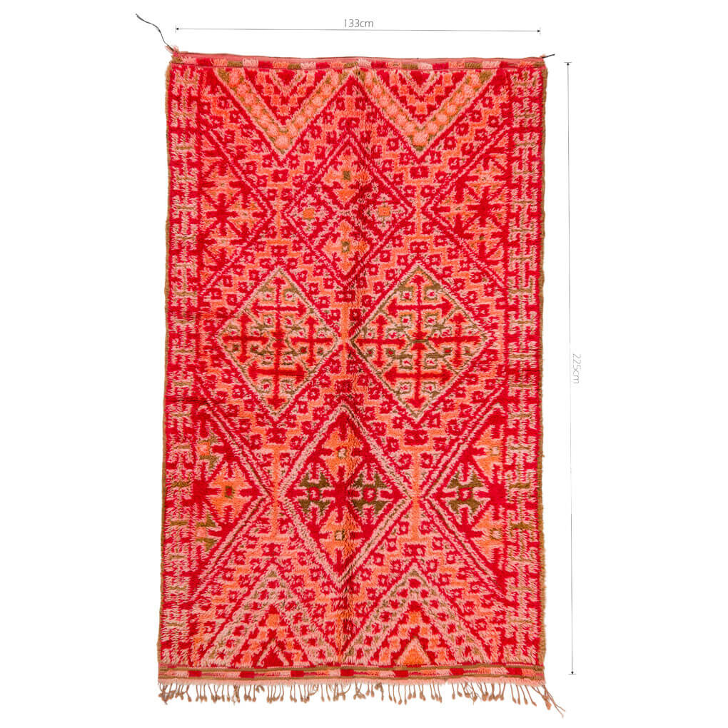 Marokkanischer Teppich in Rot 133x225 cm