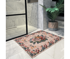 Badematte Blumenstrauß beige