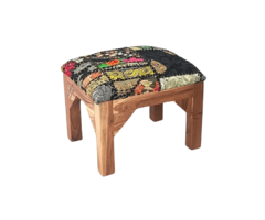 Mini-Hocker Schwarz Patchwork