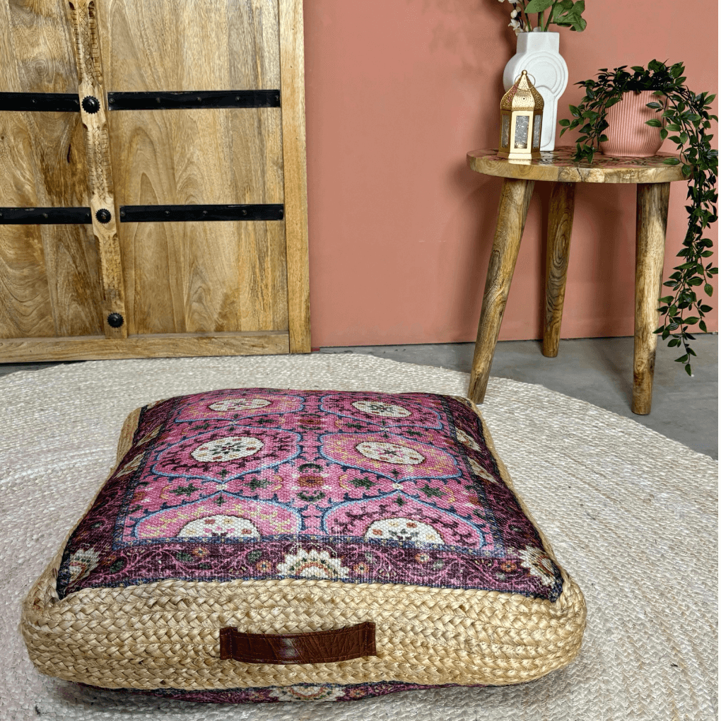 Matratzenkissen/Pouf Miracle rosa Jute