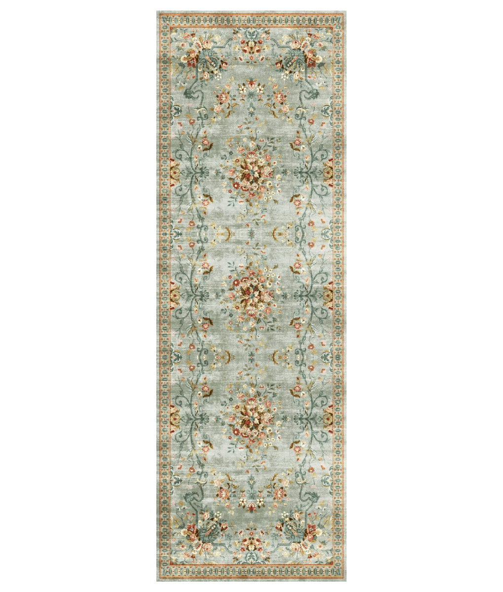 Wonder Rugs Läufer / Balkonteppich PET Blossom grün