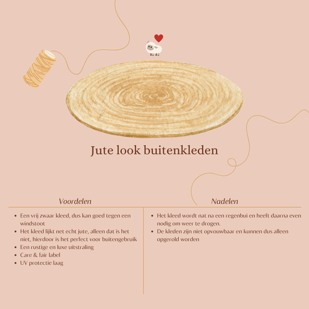 Wonder Rugs Runder Outdoor-Teppich in Jute-Optik in Ockergelb