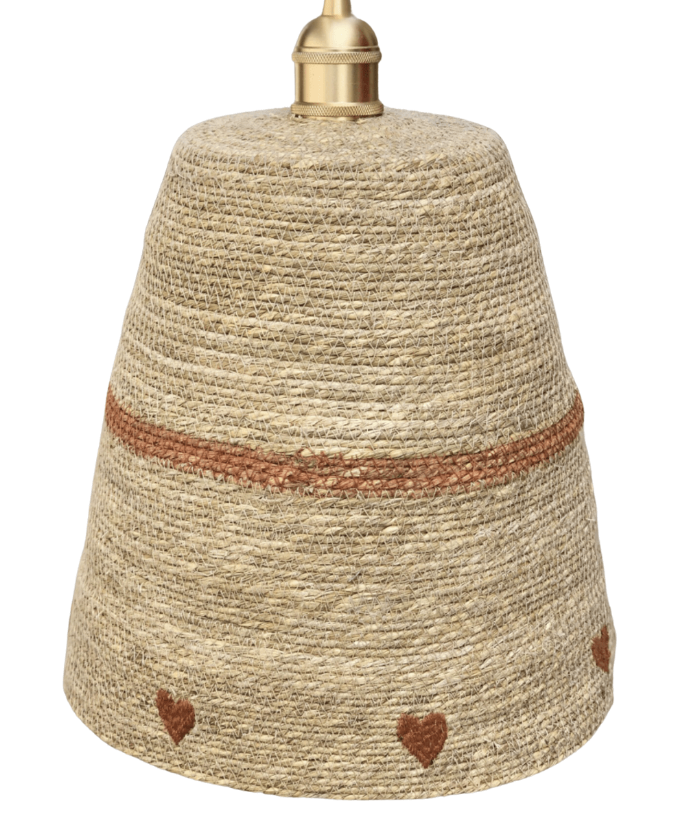 Lampenschirm aus Seegras Herz terra