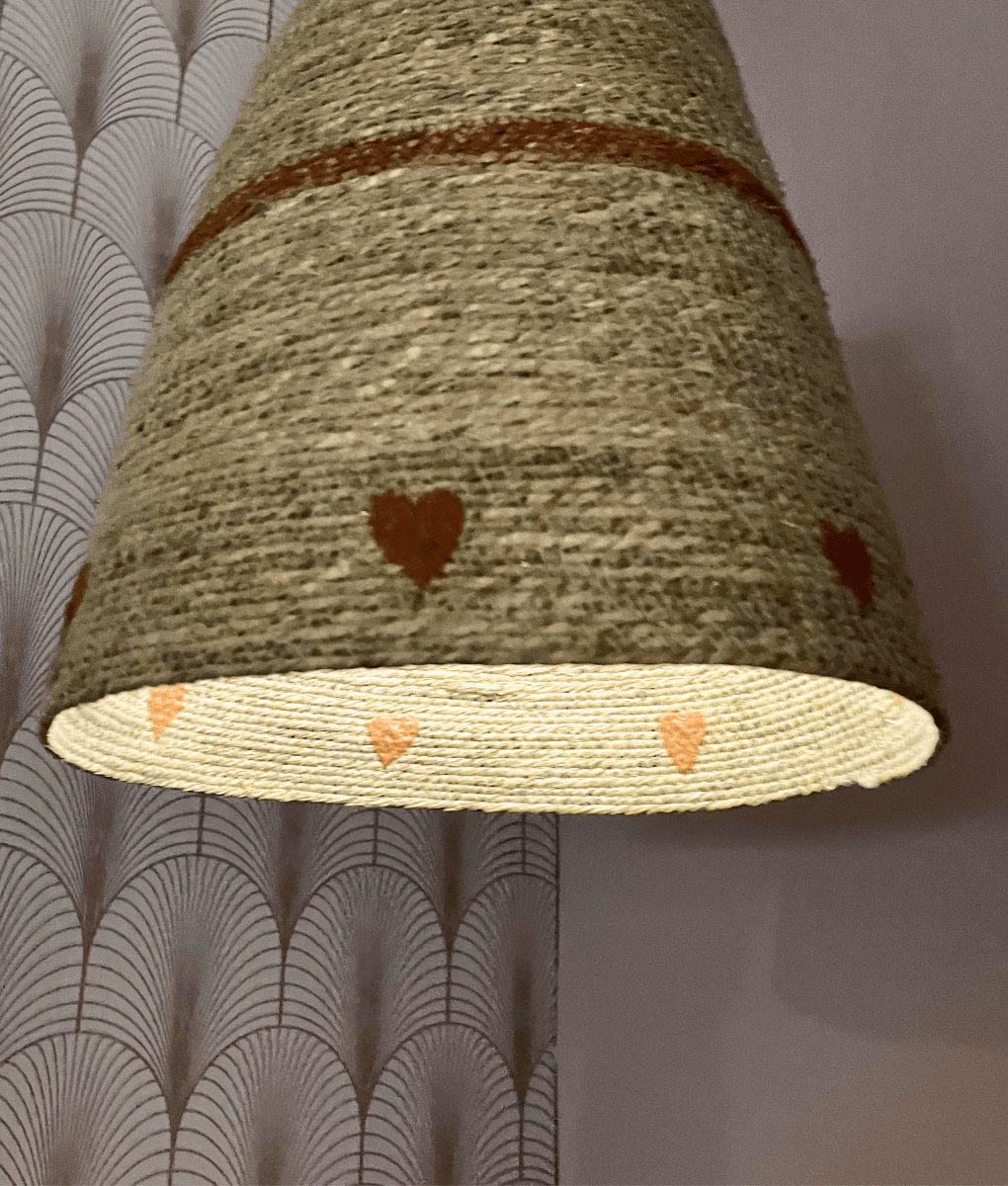 Lampenschirm aus Seegras Herz terra