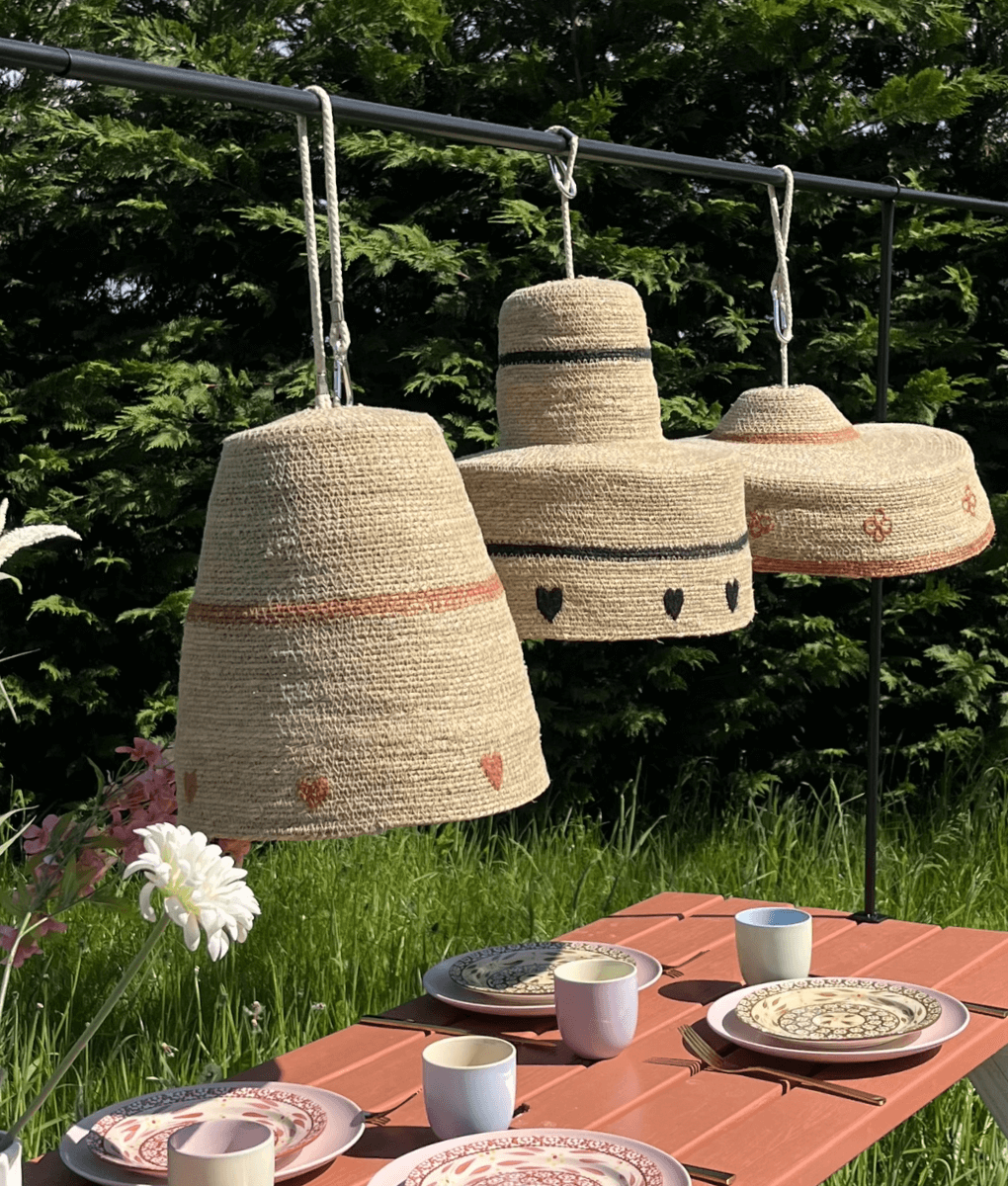 Lampenschirm aus Seegras Herz terra