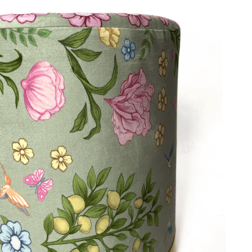 Pouf Garden aus grünem Samt