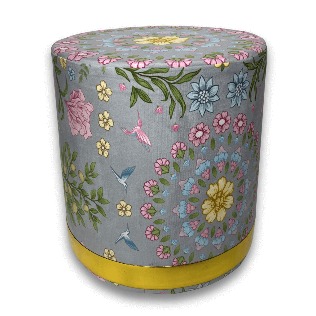 Pouf Garden lavendel/grauer Samt