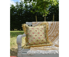 Luxuskissen Blumenbombe grün