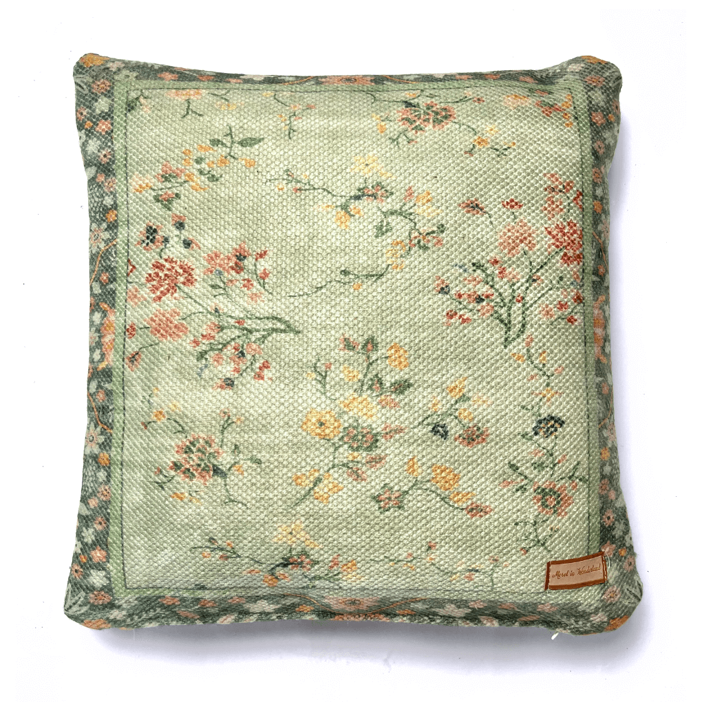 Kelim-PET-Kissen - Frühlingsgrün