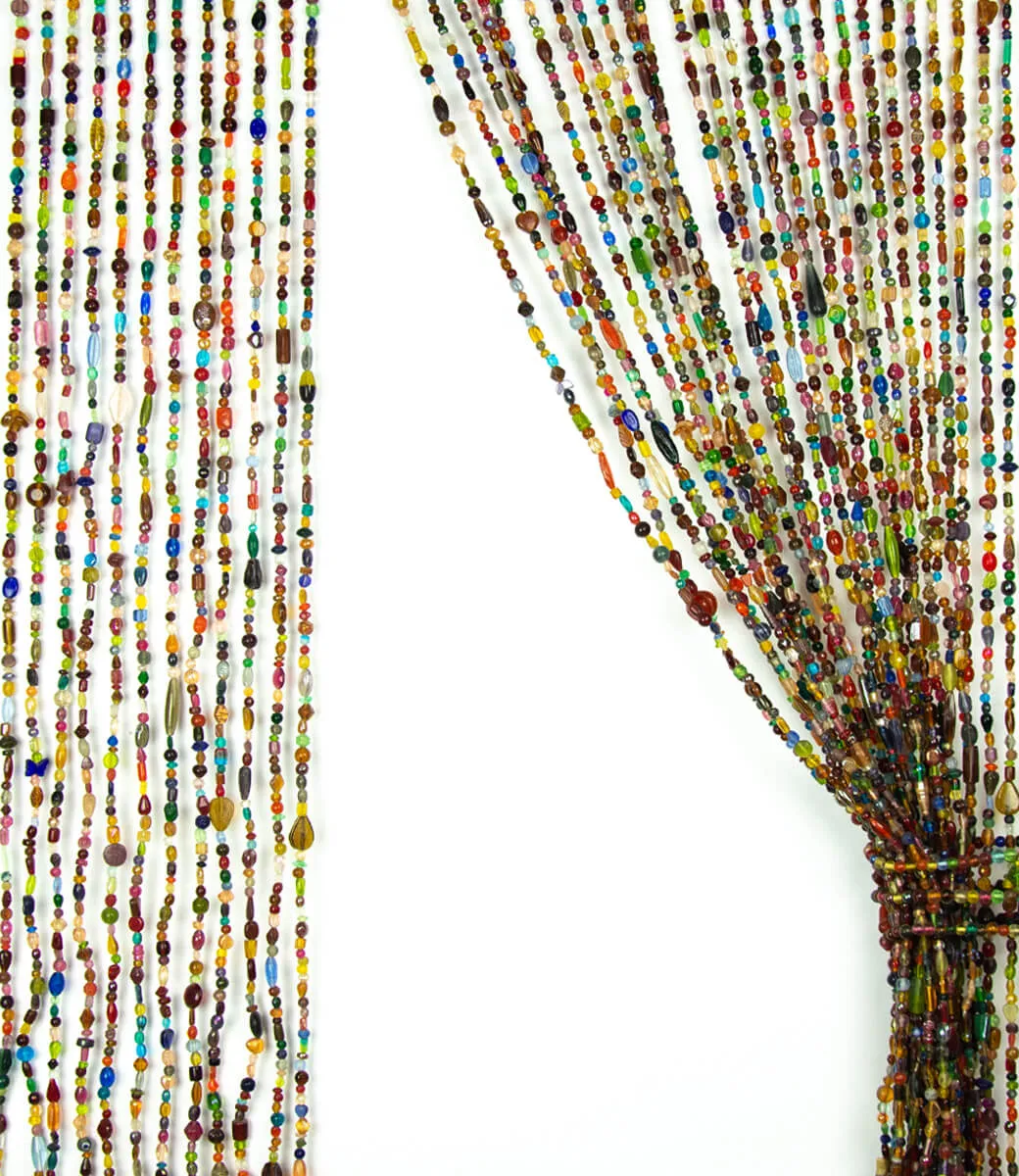 Perlenvorhang aus Glas, bunt.