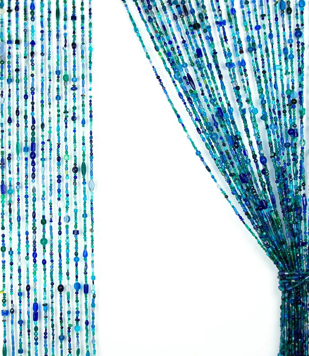 Perlenvorhang in Blau-Türkis