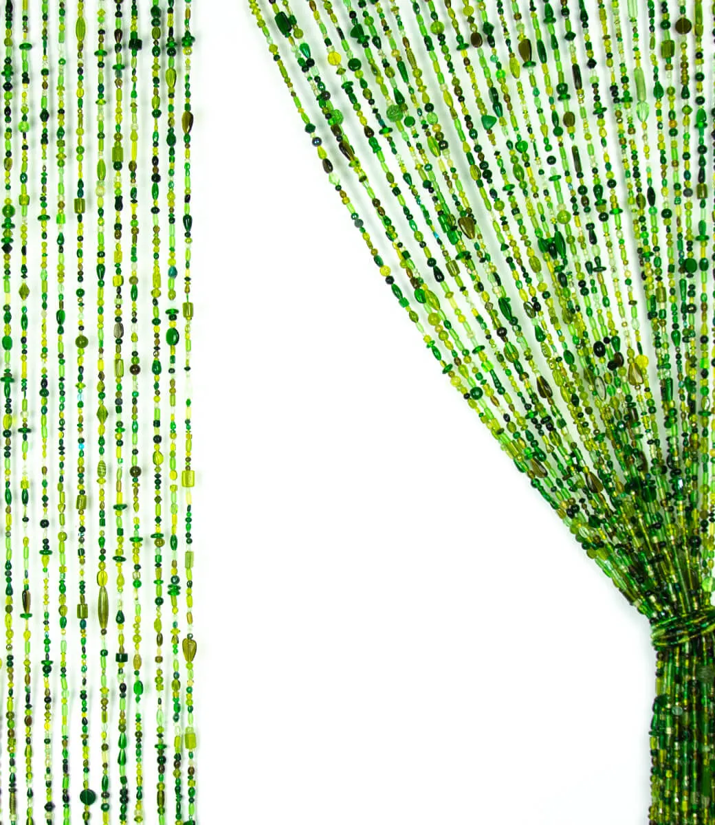 Glasperlenvorhang in Grün - klare Farben
