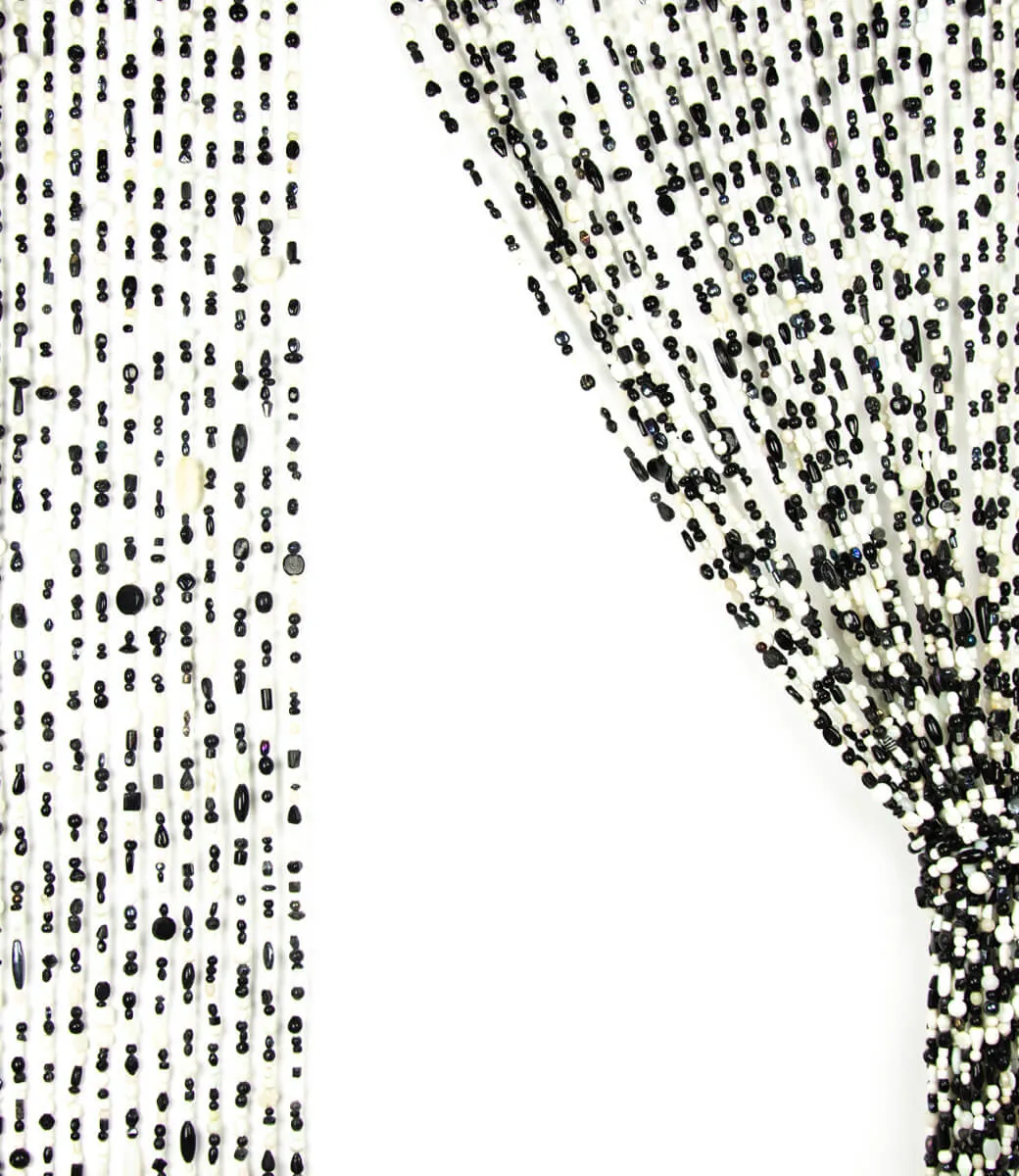Glasperlenvorhang Schwarz-Weiß