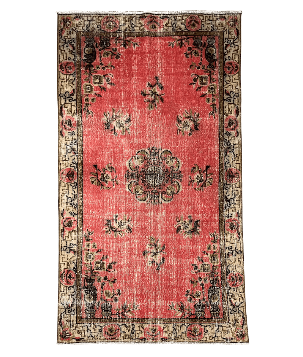 Vintage-Teppich mit Blumenmuster 141x252 cm