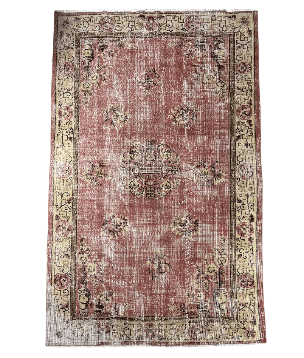 Vintage-Teppich in Rot/ Rosa 165x265 cm