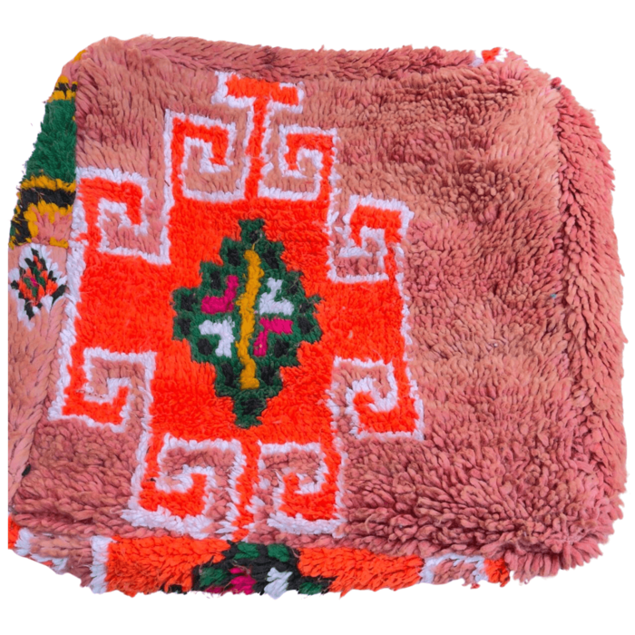 Marokkanischer Pouf in Terrakotta-Farbe
