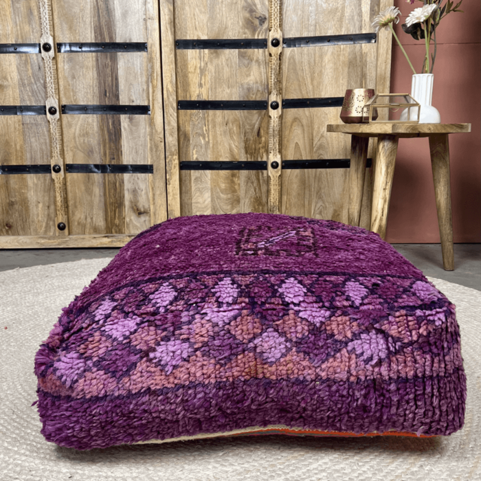 Marokkanischer Pouf in Lila