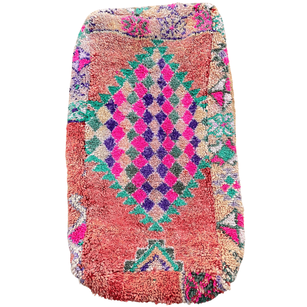 Marokkanischer XL-Pouf in Terrakotta