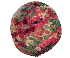 Marokkanischer runder Pouf in Multicolor