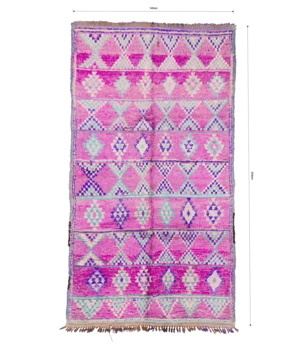 Marokkanischer Beni Mguild-Teppich lila 140x254cm