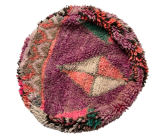 Marokkanischer runder Pouf in Neon