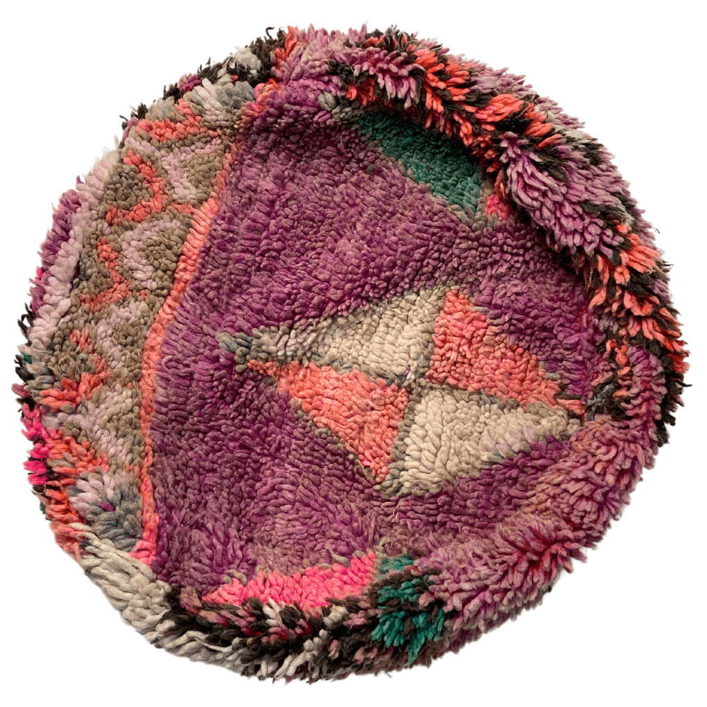 Marokkanischer runder Pouf in Neon