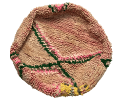 Marokkanischer runder Pouf in Pastellfarben