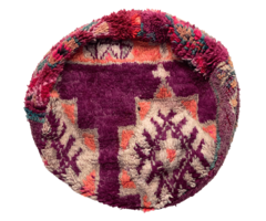 Marokkanischer runder Pouf in Lila
