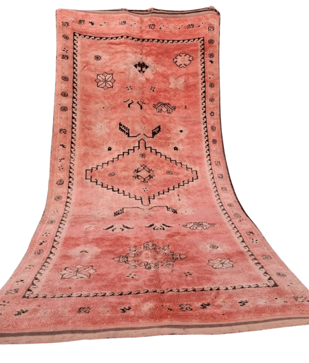 Marokkanischer Beni Mguild-Teppich Rosa – 420 x 200 cm