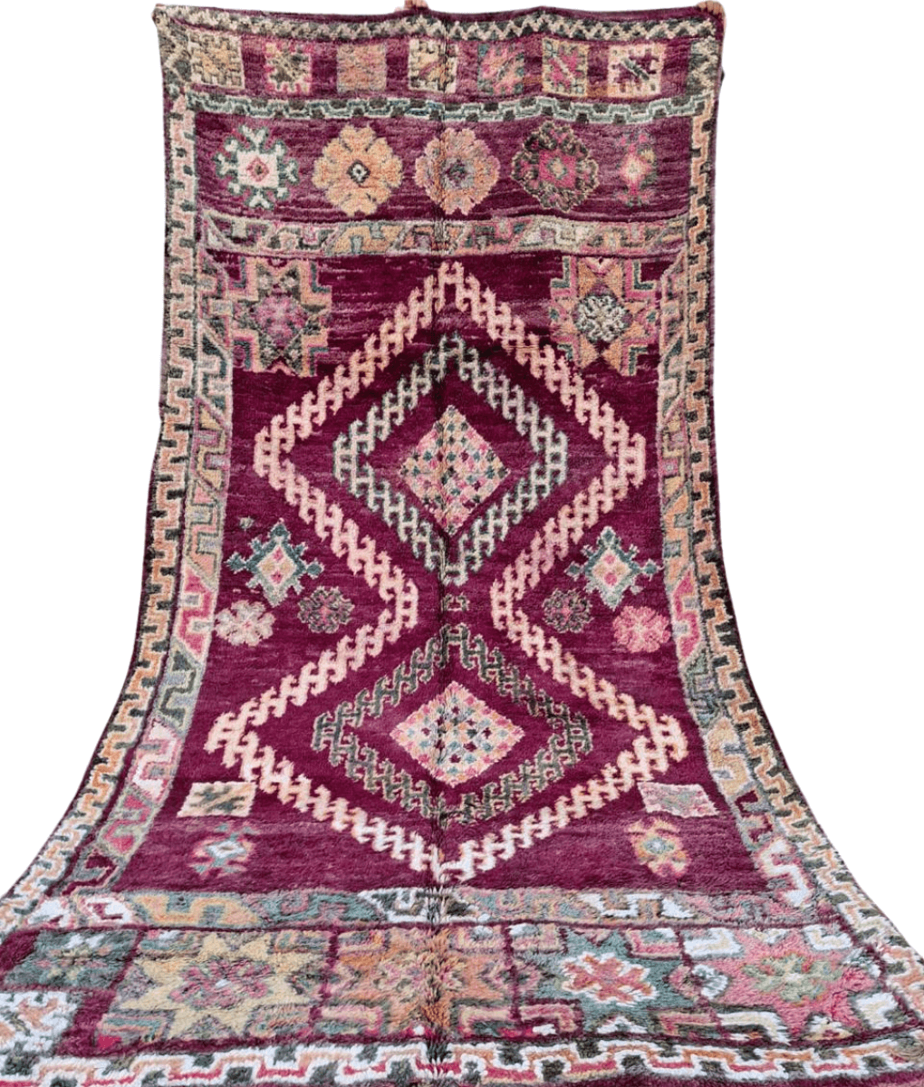 Marokkanischer Beni Mguild-Teppich Purple – 360 x 180 cm