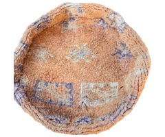 Berber Runder Pouf in Rot