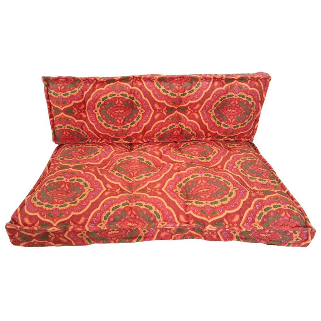 Palettenkissen Medaillon – Multicolor / Rot