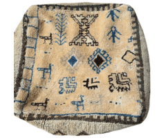 Marokkanischer Pouf in Pastellorange