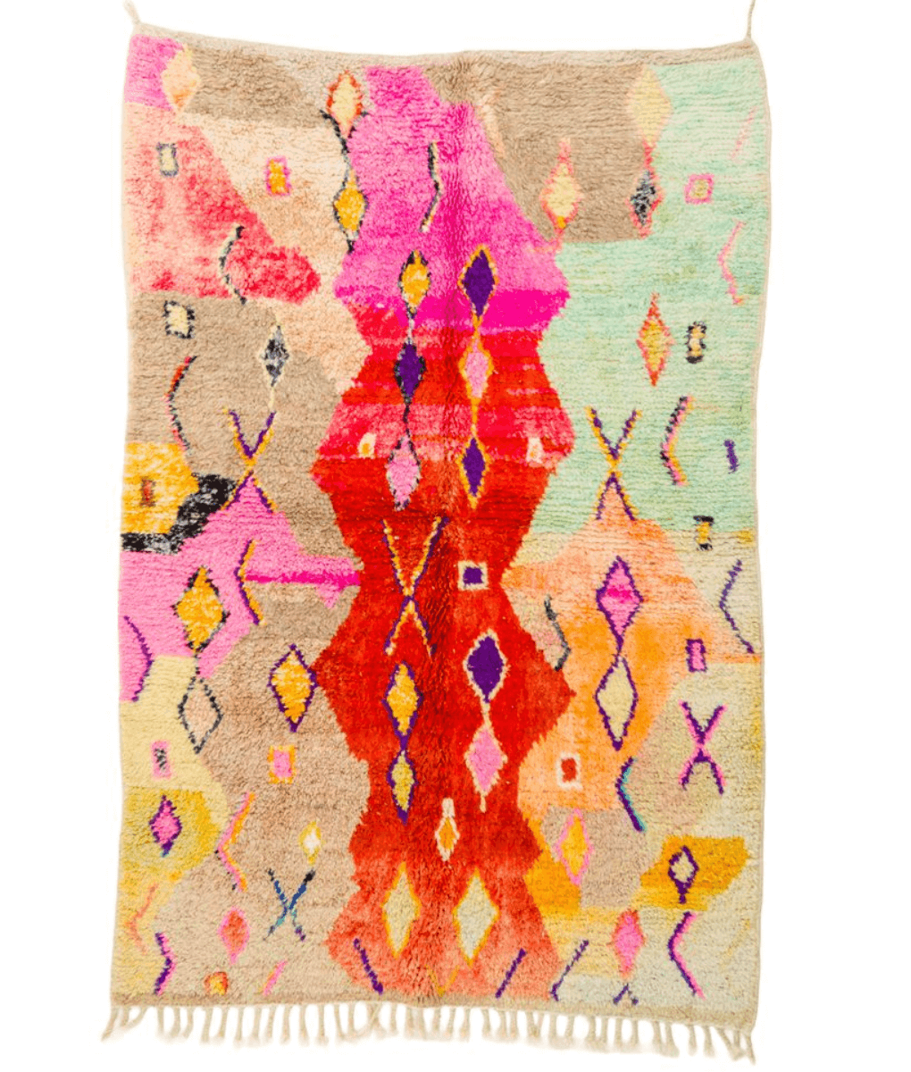 Marokkanischer Teppich Pastell / Multicolor 147x225cm