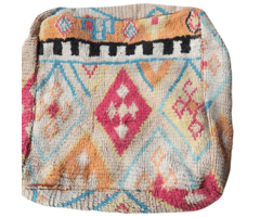 Berber-Pouf in bunten Farben.