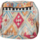 Berber-Pouf in bunten Farben.