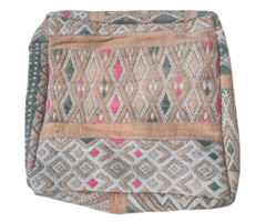 Marokkanischer Pouf in Taupe/Ocean