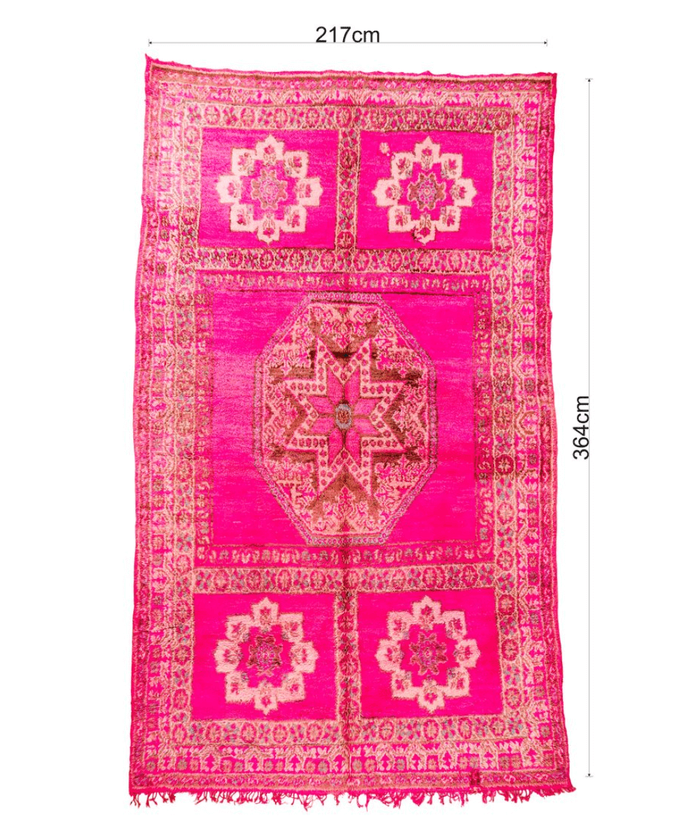 Berber Teppich Mguild 217x364cm Rosa