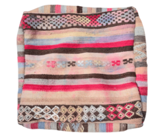 Boho-Pouf in lebendigen Farben