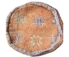 Marokkanischer runder Pouf mit Blumenmuster