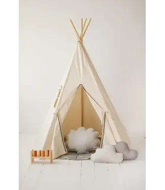 Moi Mili Moi Mili - Grey pompoms teepee and mat set