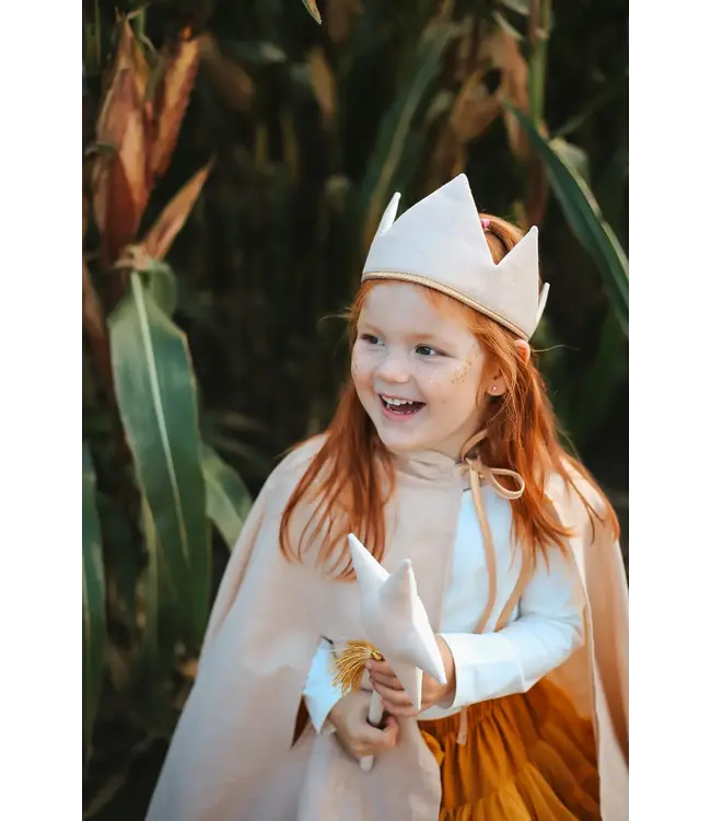 Moi Mili - Beige fairy tale crown and wand magic set