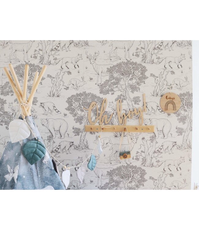 Moi Mili - Winter morning linen garland with leaves