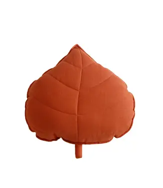 Moi Mili Moi Mili - Papaya linen leaf cushion