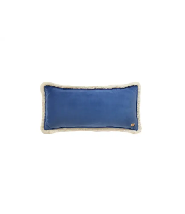 Moi Mili - Sapphire soft velvet bolster with fringe