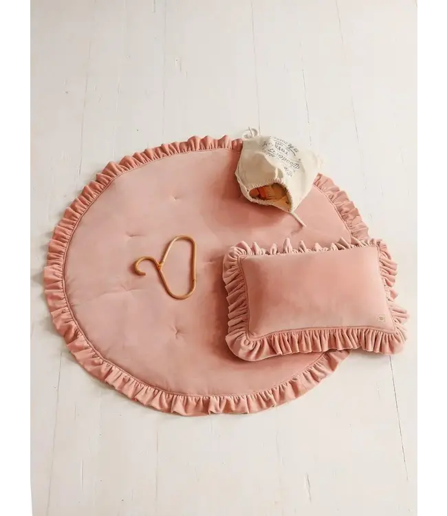Moi Mili - Soft velvet mat with frill apricot