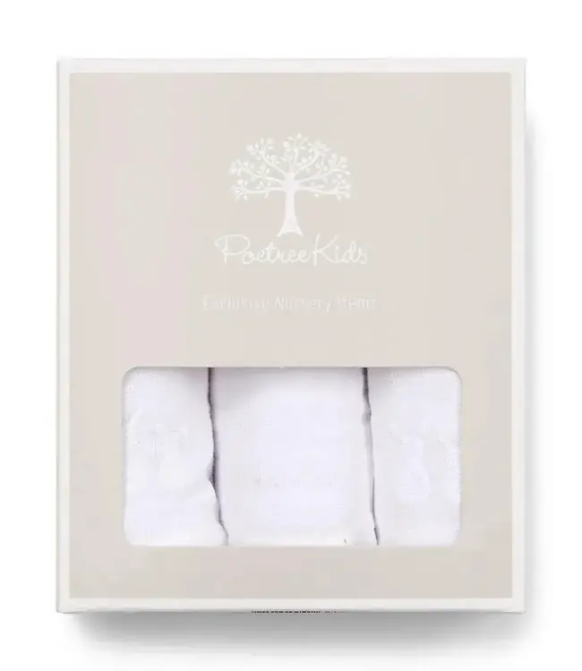 Poetree kids - Tetra doekjes wit - 60x60cm (3-pack)