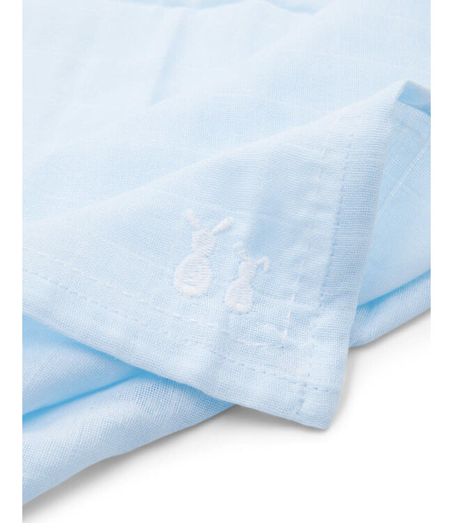 Poetree kids - Tetra doekjes licht blauw/wit/licht blauw - 60x60cm (3-pack)